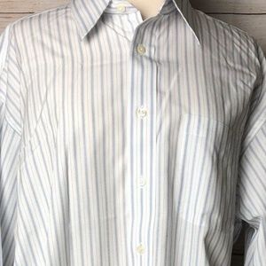 Jos A Bank Men's Traveler White Stripe Dress Shirt